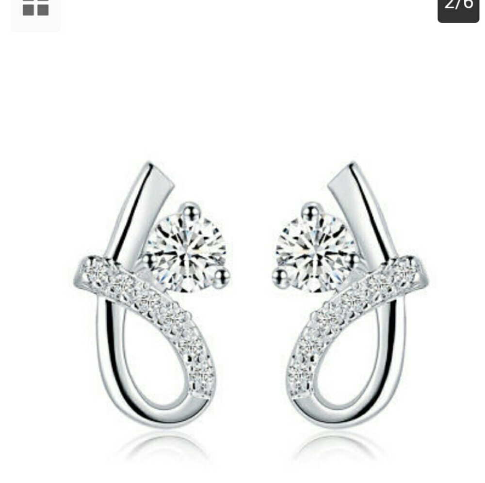 White Topaz Earrings NWOT